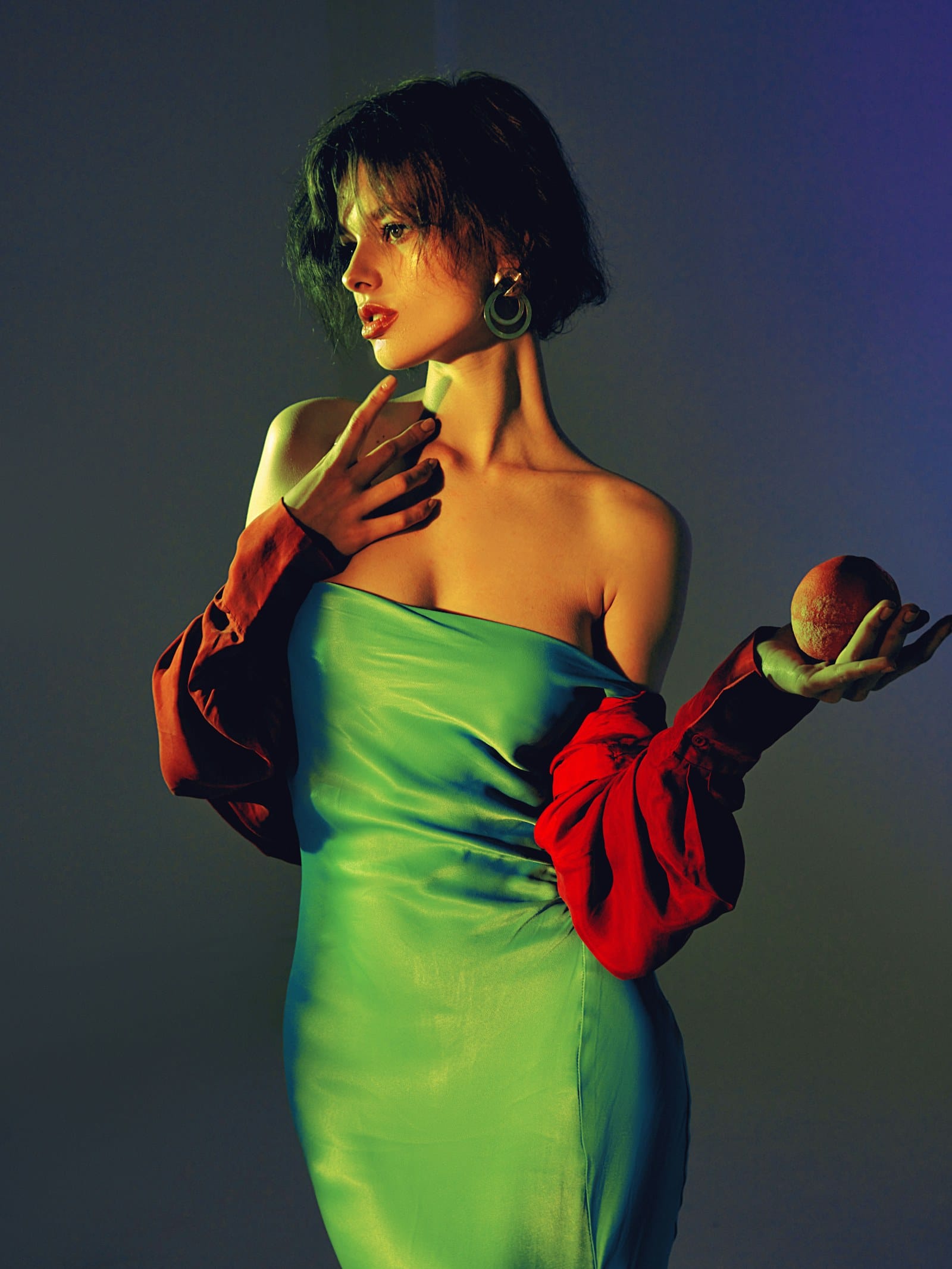 Fashion portrait with bold colour