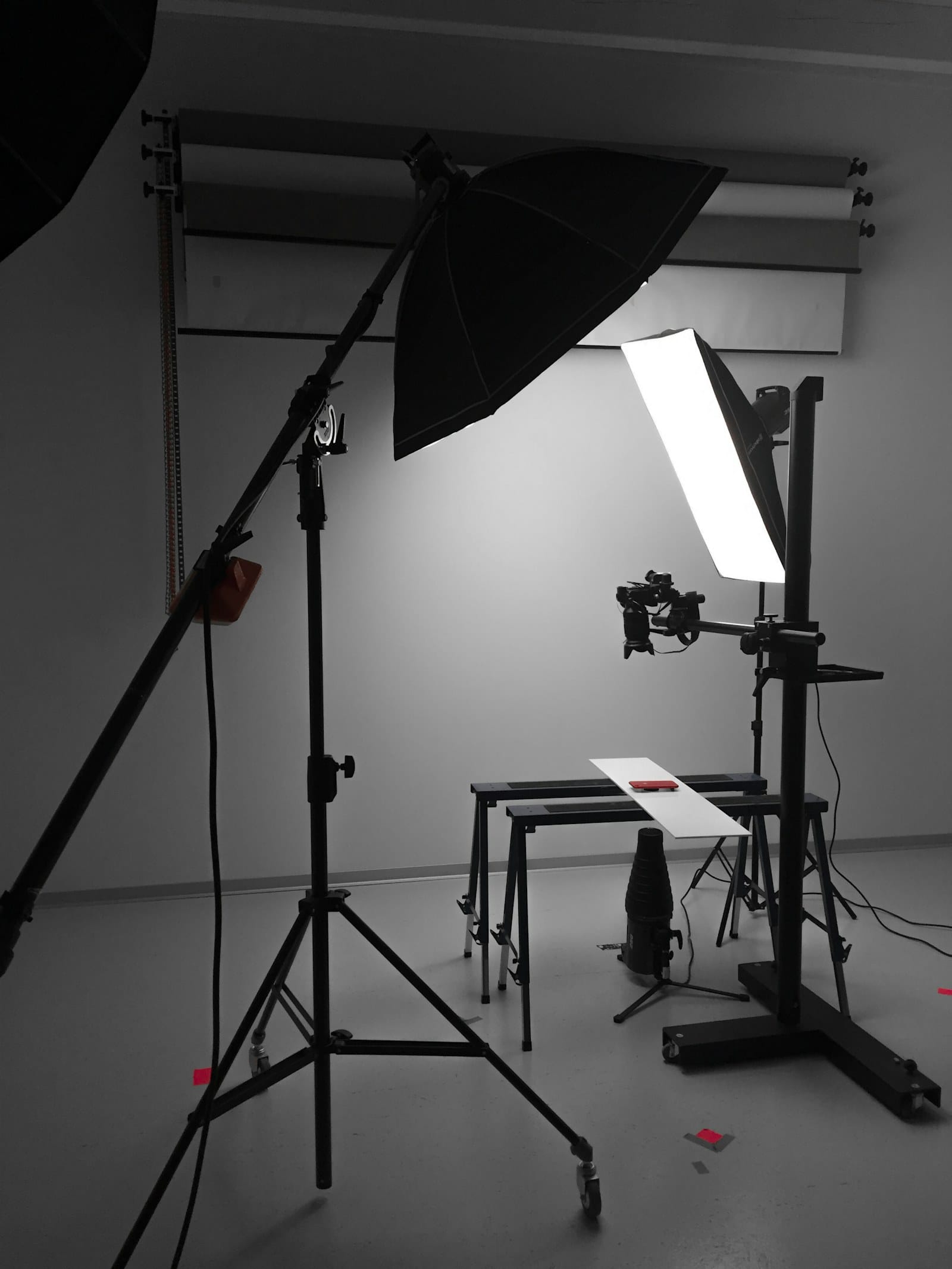 Product photography set with lights